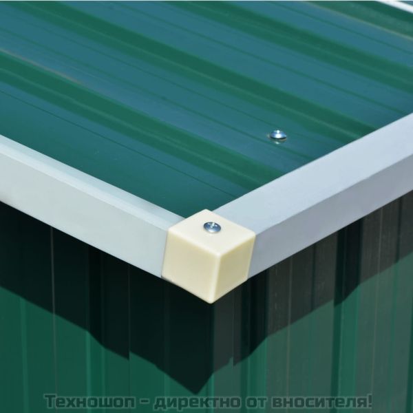 Градинска барака, 257x298x178 см, метал, зелена