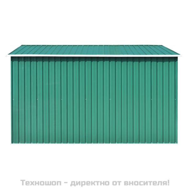 Градинска барака, 257x298x178 см, метал, зелена