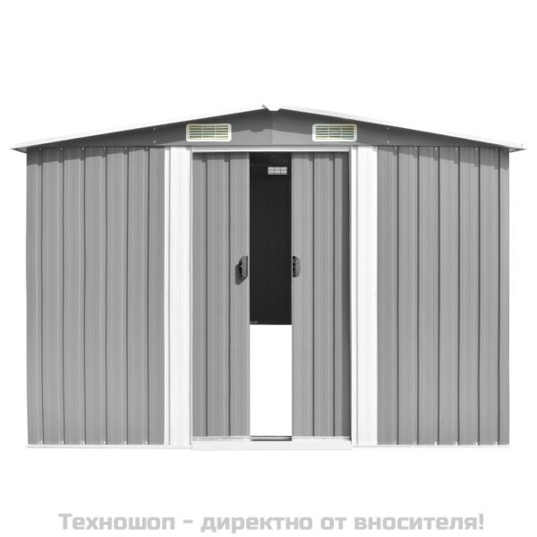 Градинска барака, 257x392x181 см, метал, сива