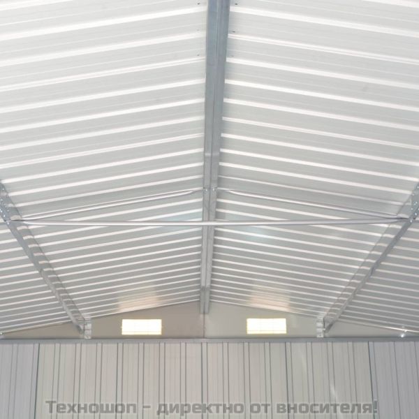 Градинска барака, 257x489x181 см, метал, сива