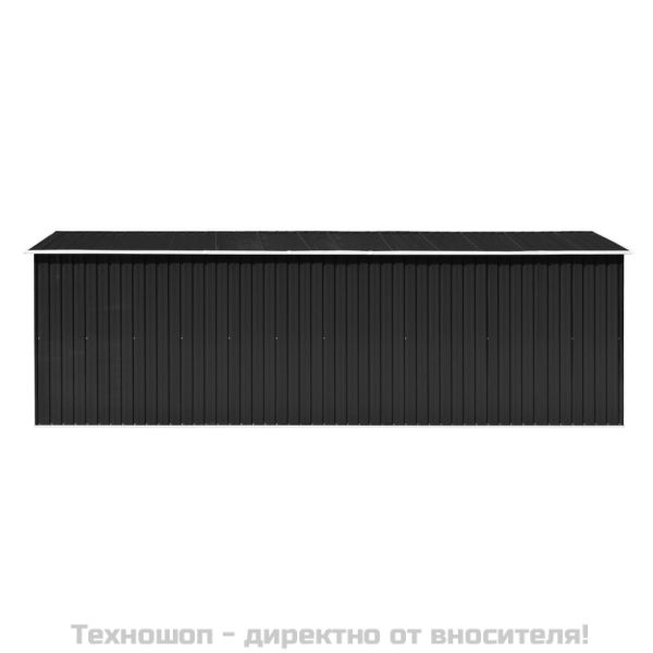 Градинска барака, 257x580x181 см, метал, антрацит