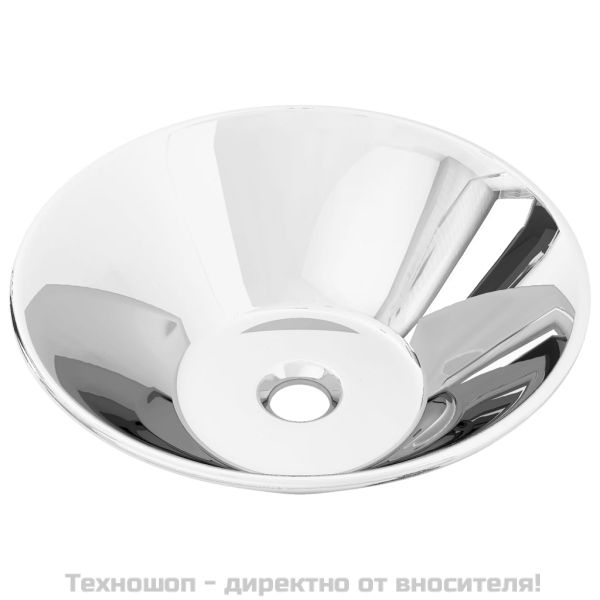 Мивка, 42x14 см, керамична, сребриста