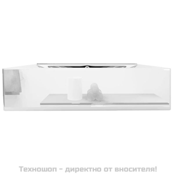 Мивка с преливник, 60x46x16 см, керамична, сребриста