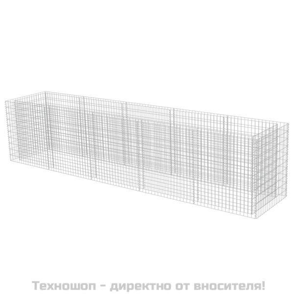 Габион повдигната леха, поцинкована стомана, 450x90x100 cм