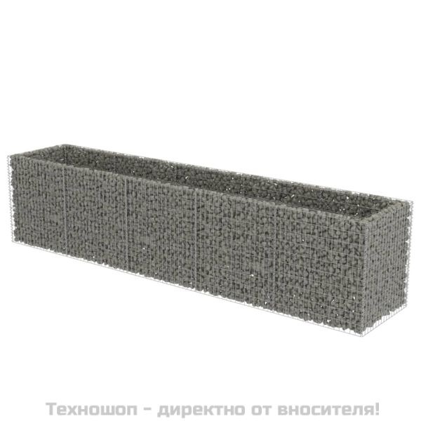 Габион повдигната леха, поцинкована стомана, 450x90x100 cм