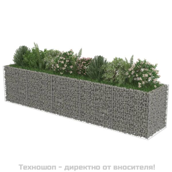 Габион повдигната леха, поцинкована стомана, 450x90x100 cм