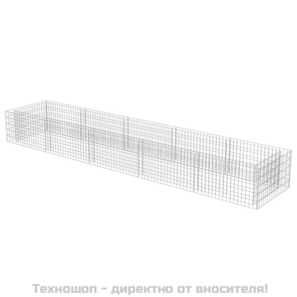 Габион повдигната леха, поцинкована стомана, 450x90x50 cм