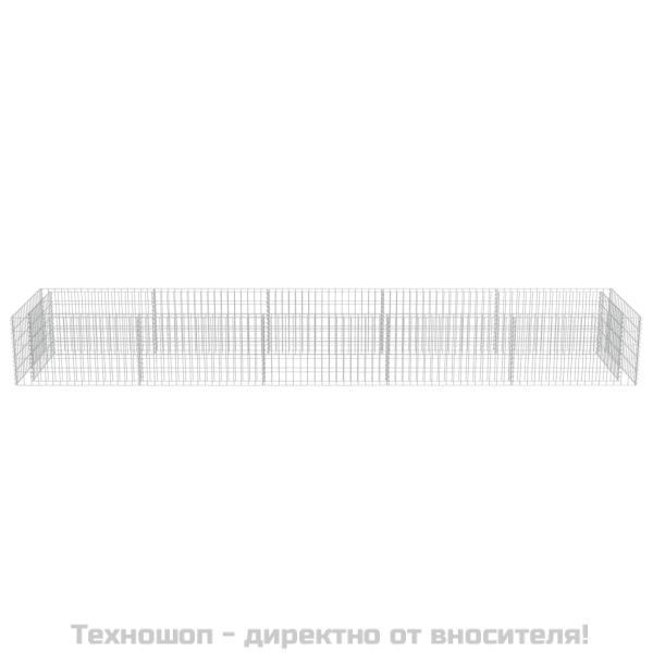 Габион повдигната леха, поцинкована стомана, 450x90x50 cм