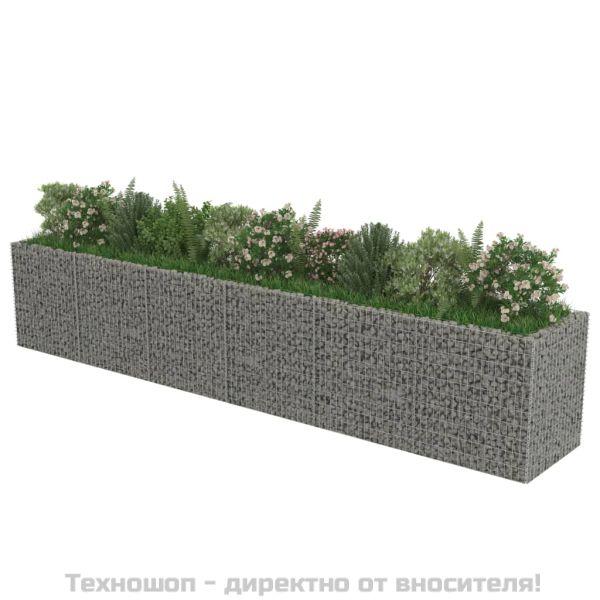 Габион повдигната леха, поцинкована стомана, 540x90x100 cм