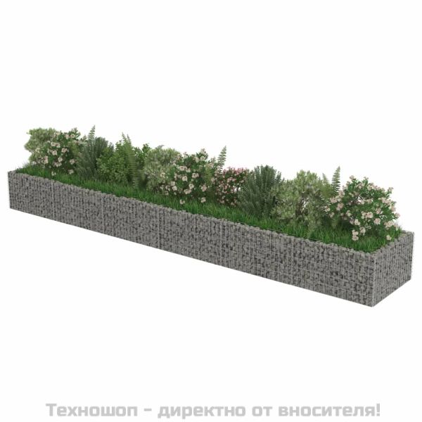 Габион повдигната леха, поцинкована стомана, 540x90x50 cм