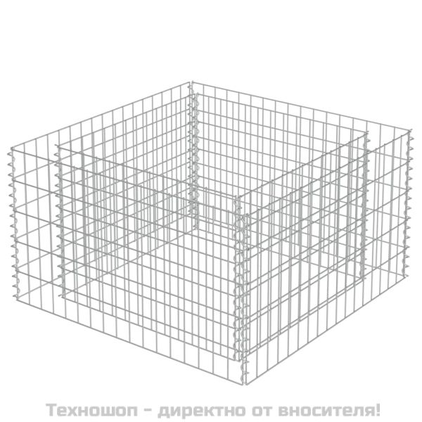 Габион повдигната леха, поцинкована стомана, 90x90x50 cм