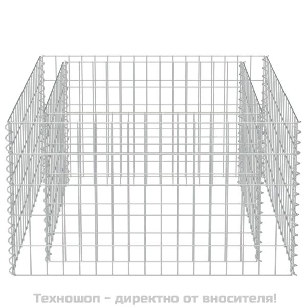 Габион повдигната леха, поцинкована стомана, 90x90x50 cм