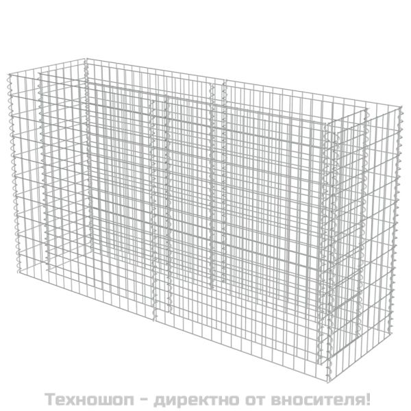 Габион повдигната леха, поцинкована стомана, 180x50x100 cм