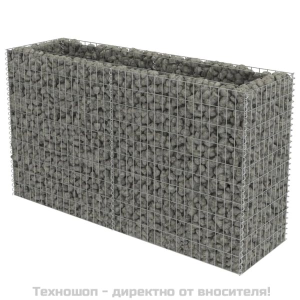 Габион повдигната леха, поцинкована стомана, 180x50x100 cм