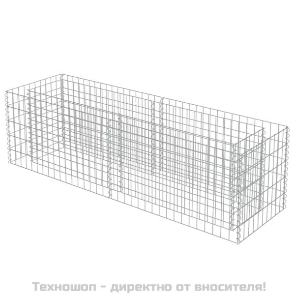 Габион повдигната леха, поцинкована стомана, 180x50x50 cм