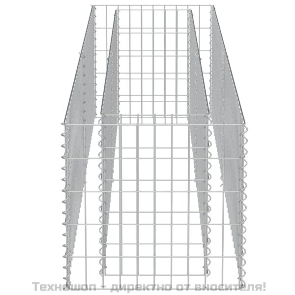 Габион повдигната леха, поцинкована стомана, 180x50x50 cм