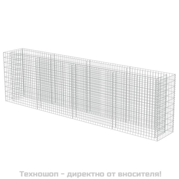 Габион повдигната леха, поцинкована стомана, 360x50x100 cм