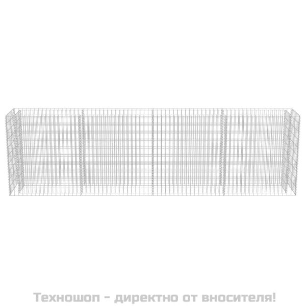 Габион повдигната леха, поцинкована стомана, 360x50x100 cм