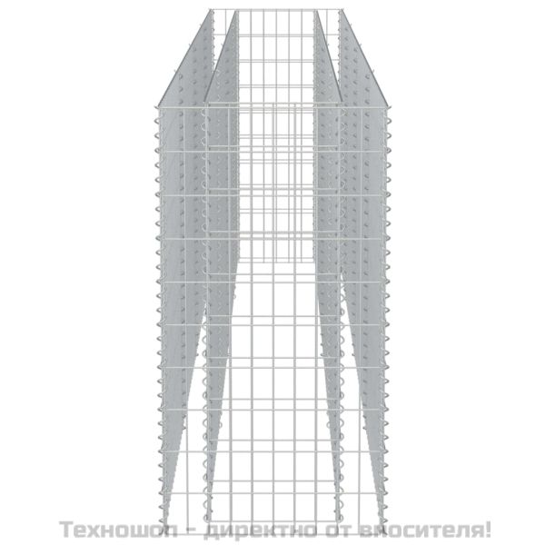 Габион повдигната леха, поцинкована стомана, 360x50x100 cм