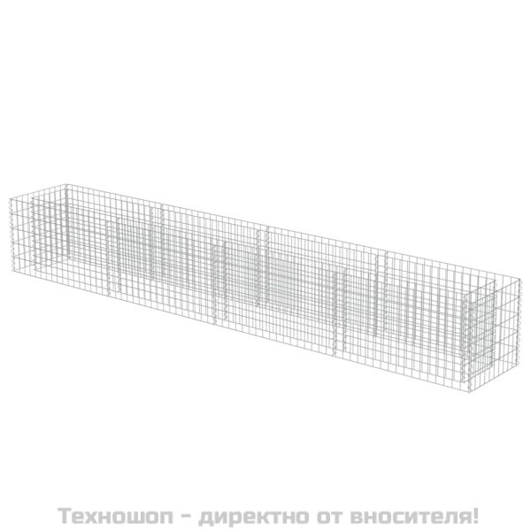 Габион повдигната леха, поцинкована стомана, 360x50x50 cм