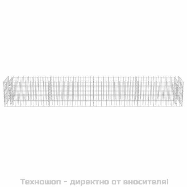 Габион повдигната леха, поцинкована стомана, 360x50x50 cм