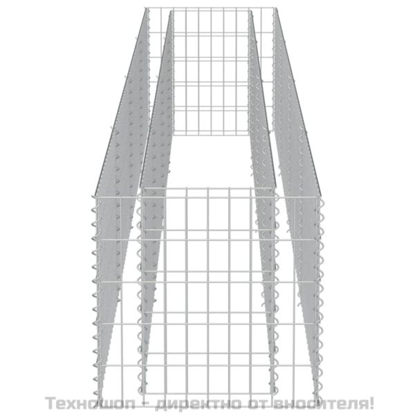Габион повдигната леха, поцинкована стомана, 360x50x50 cм