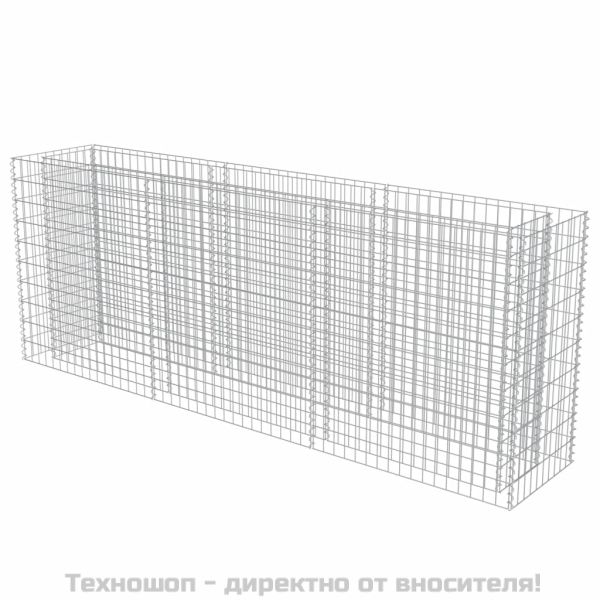 Габион повдигната леха, поцинкована стомана, 270x50x100 cм