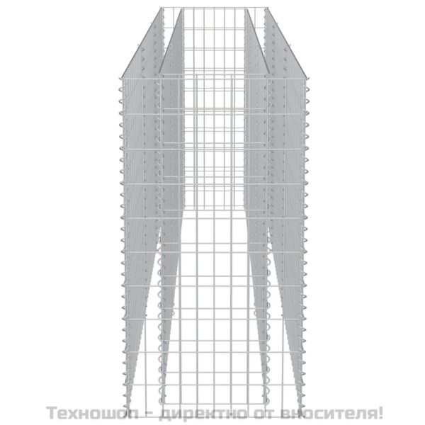 Габион повдигната леха, поцинкована стомана, 270x50x100 cм