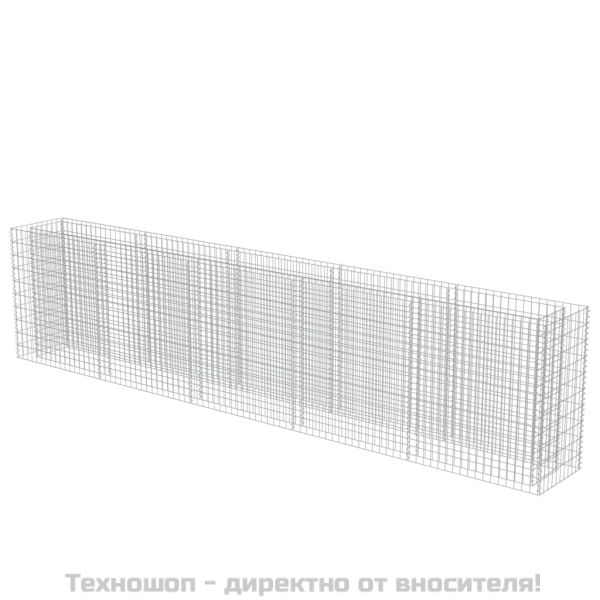 Габион повдигната леха, поцинкована стомана, 450x50x100 cм