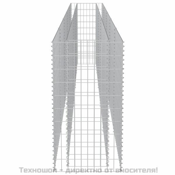 Габион повдигната леха, поцинкована стомана, 450x50x100 cм