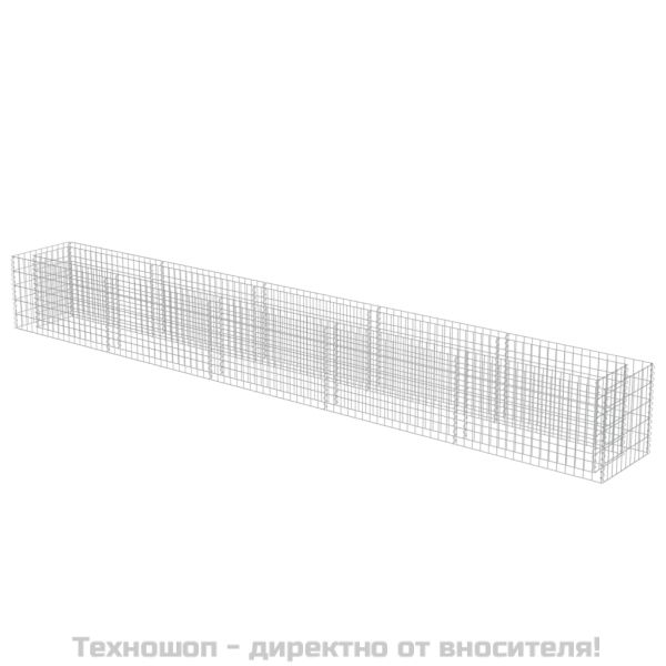 Габион повдигната леха, поцинкована стомана, 450x50x50 cм