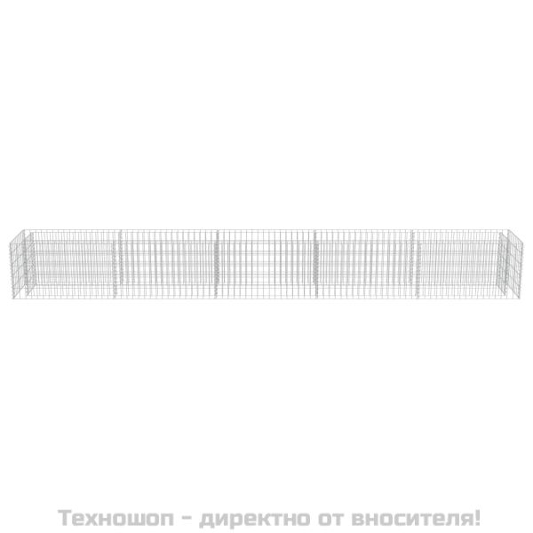 Габион повдигната леха, поцинкована стомана, 450x50x50 cм