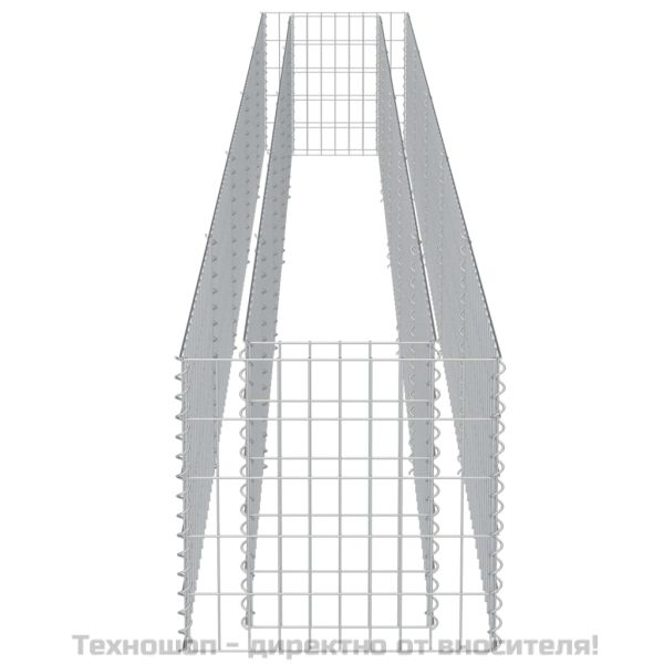 Габион повдигната леха, поцинкована стомана, 450x50x50 cм