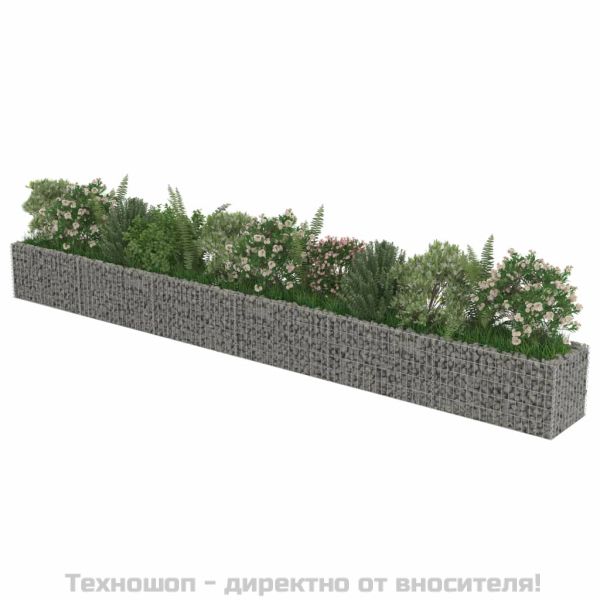 Габион повдигната леха, поцинкована стомана, 540x50x50 cм