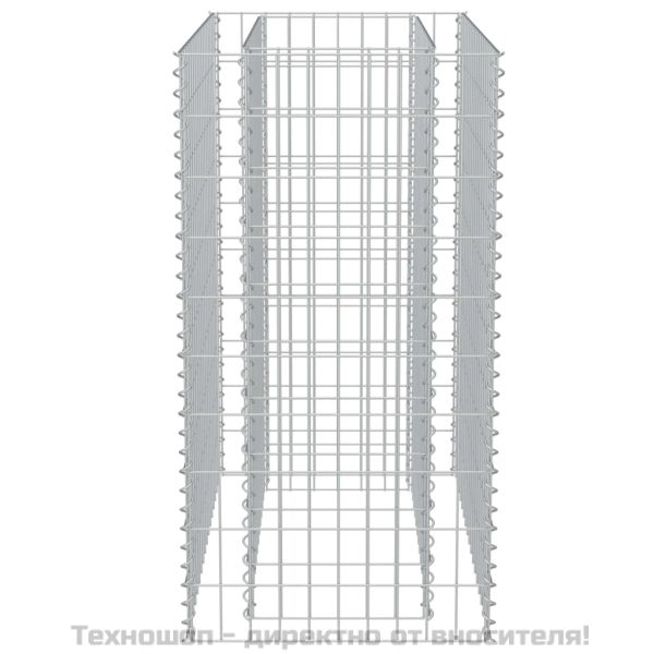 Габион повдигната леха, поцинкована стомана, 90x50x100 cм