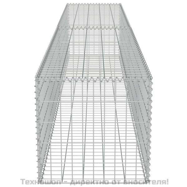 Габионна стена с капаци, поцинкована стомана, 300x50x50 см