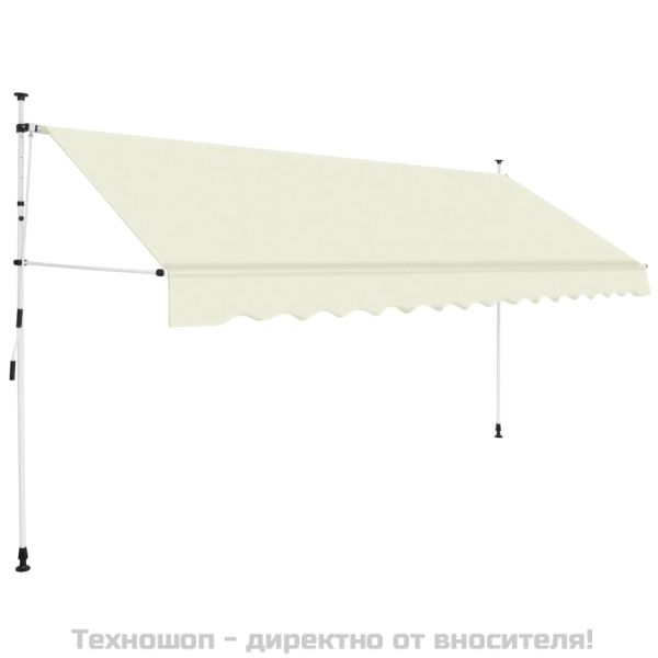 Ръчно прибиращ се сенник, 350 см, кремав