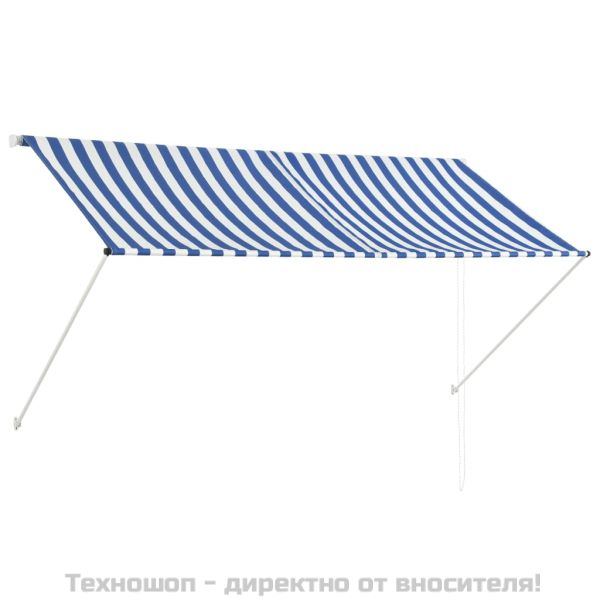 Сенник с падащо рамо, 250х150 см, синьо и бяло