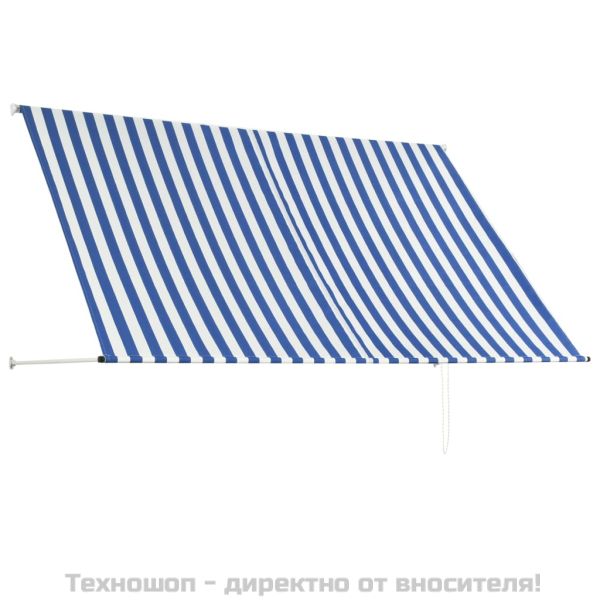 Сенник с падащо рамо, 250х150 см, синьо и бяло