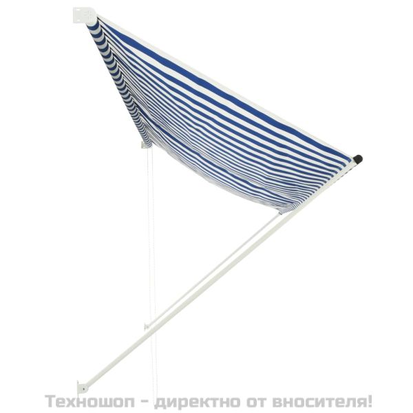 Сенник с падащо рамо, 350х150 см, синьо и бяло