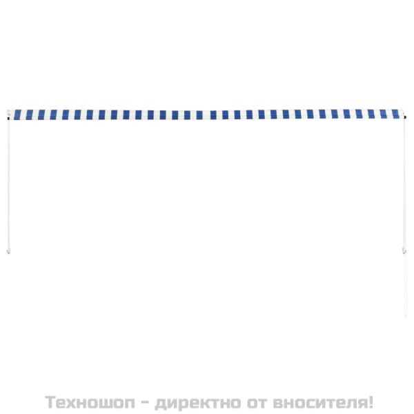 Сенник с падащо рамо, 350х150 см, синьо и бяло