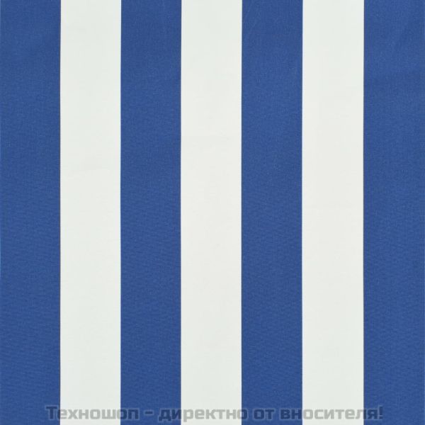 Сенник с падащо рамо, 400x150 см, синьо и бяло