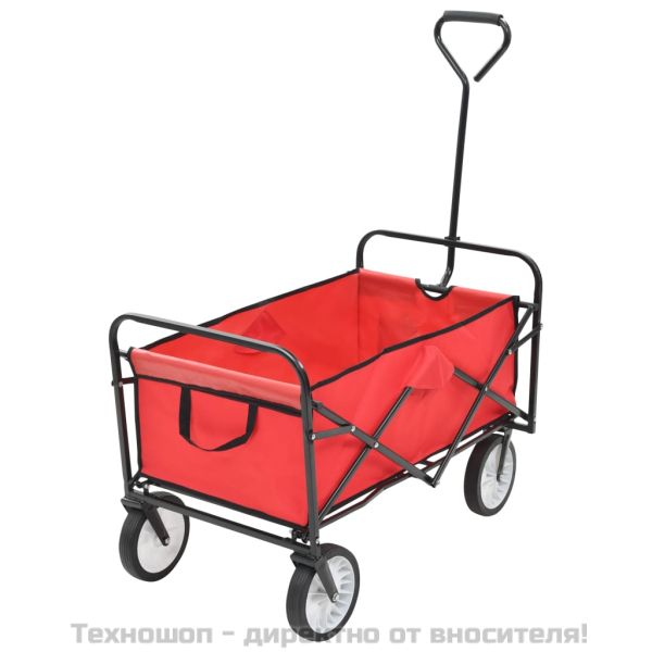 Сгъваема ръчна количка, стомана, червена