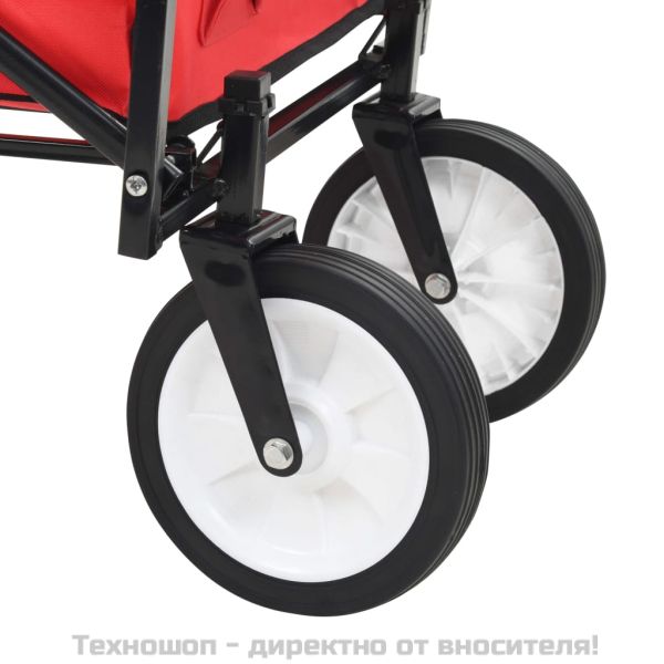 Сгъваема ръчна количка, стомана, червена