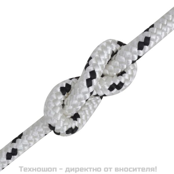 Плетено въже за лодки, полиестер, 8 мм, 500 м, бяло