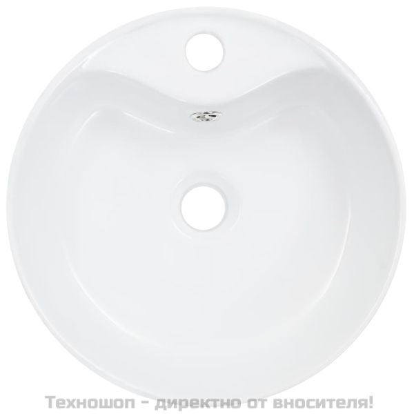Мивка с преливник, 36x13 см, керамична, бяла