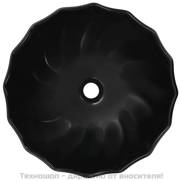 Мивка, 46x17 см, керамична, черна