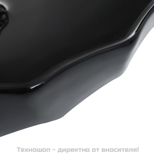 Мивка, 46x17 см, керамична, черна