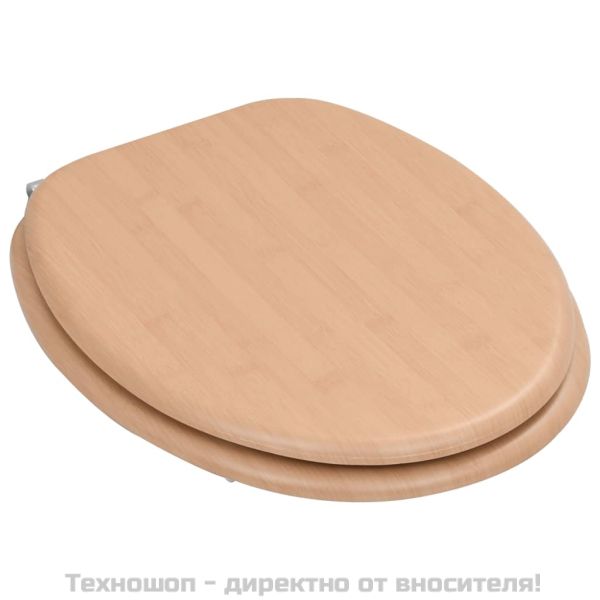 WC тоалетна седалка с капак, МДФ, дизайн бамбук