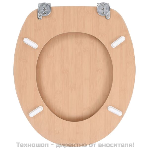 WC тоалетна седалка с капак, МДФ, дизайн бамбук